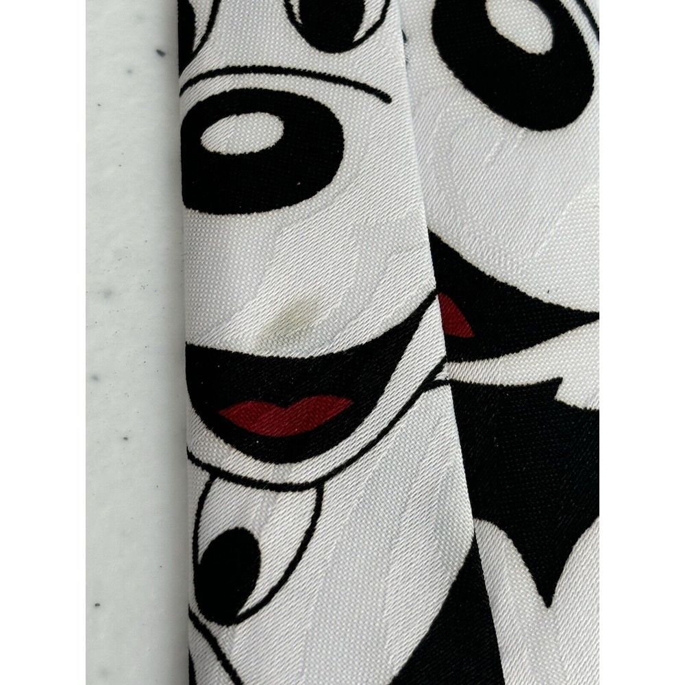 Mickey Unlimited by Balancine Inc VTG Disney‎ Black and White Graphic Print Tie - Picture 9 of 9